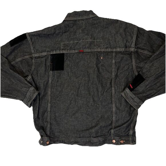 Vintage FUBU Jeans Denim Jacket Men's Size 2XL Black Hip Hop Oversized Retro - Picture 2 of 15